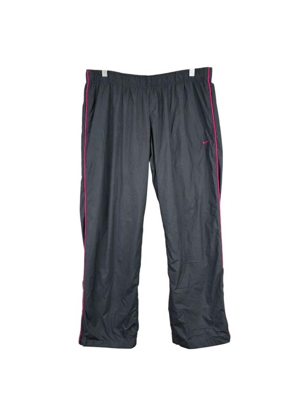 Womens Vintage Nike Athletic Dept. Black Track Pants Pink Accents Polyester L